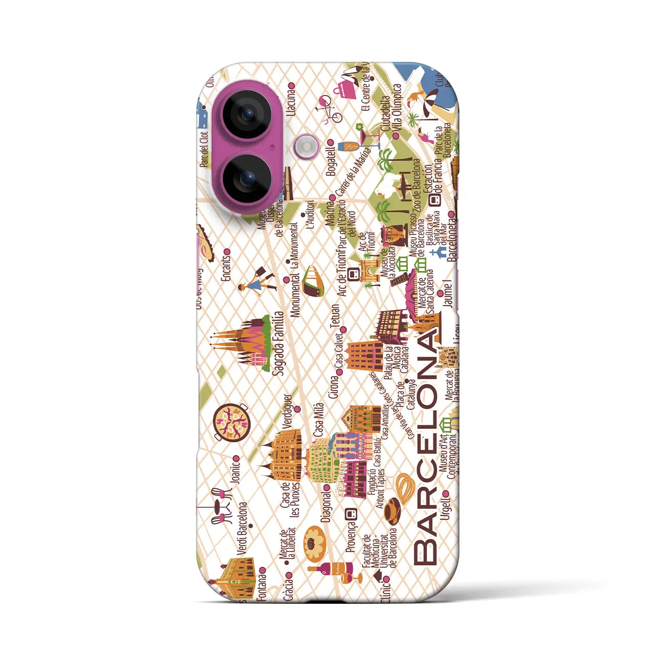 【バルセロナ】イラストマップiPhoneケース(バックカバータイプ)