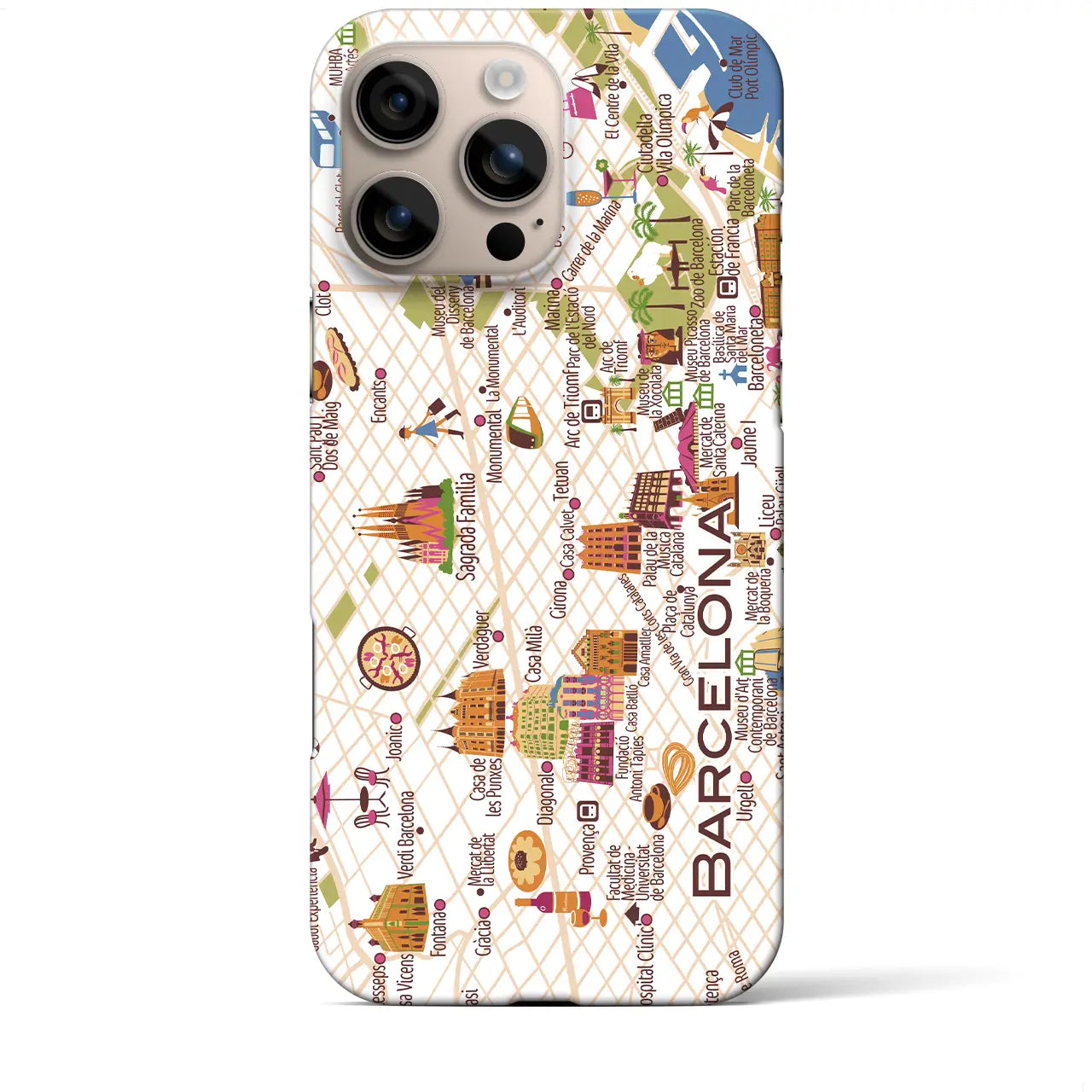 【バルセロナ】イラストマップiPhoneケース(バックカバータイプ)