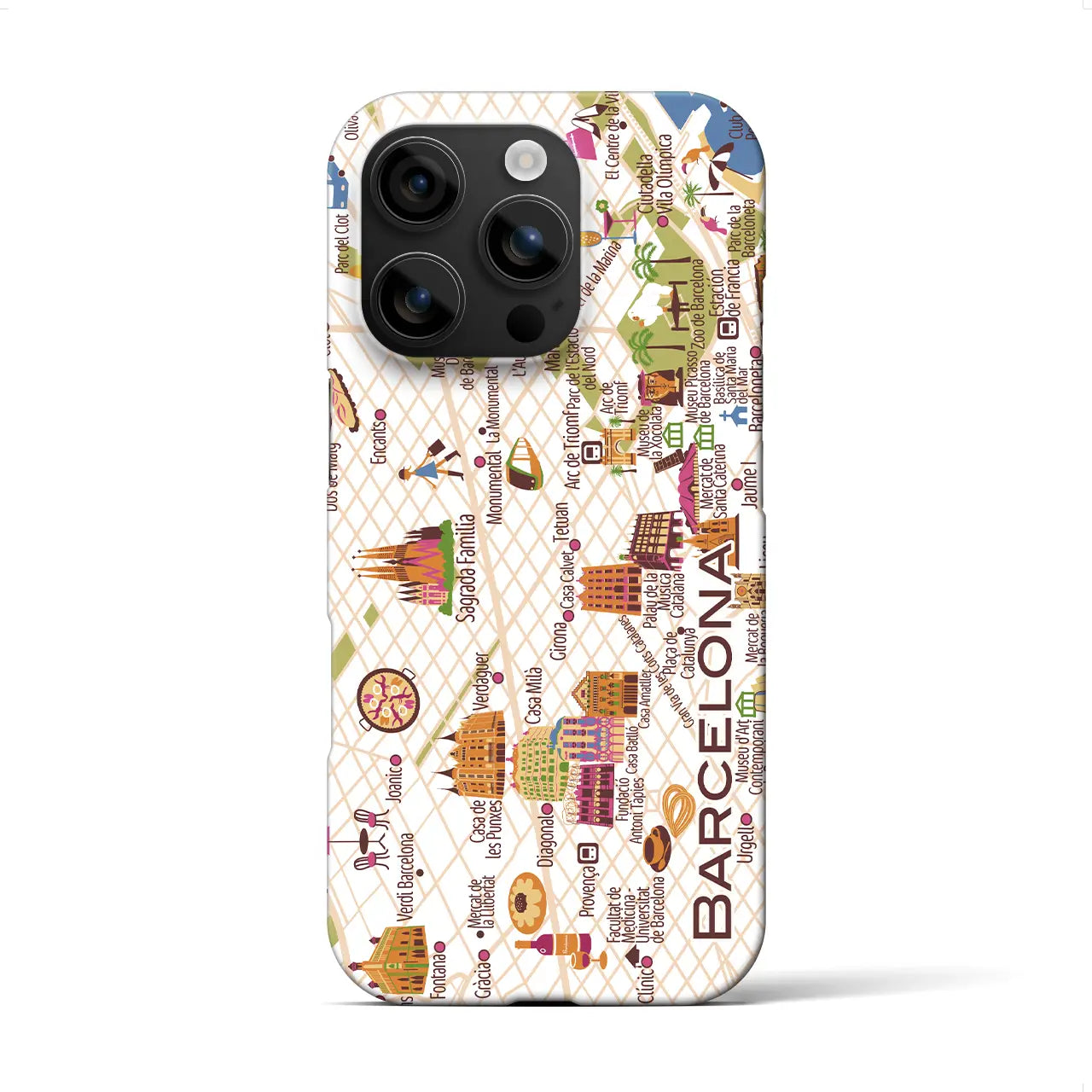 【バルセロナ】イラストマップiPhoneケース(バックカバータイプ)