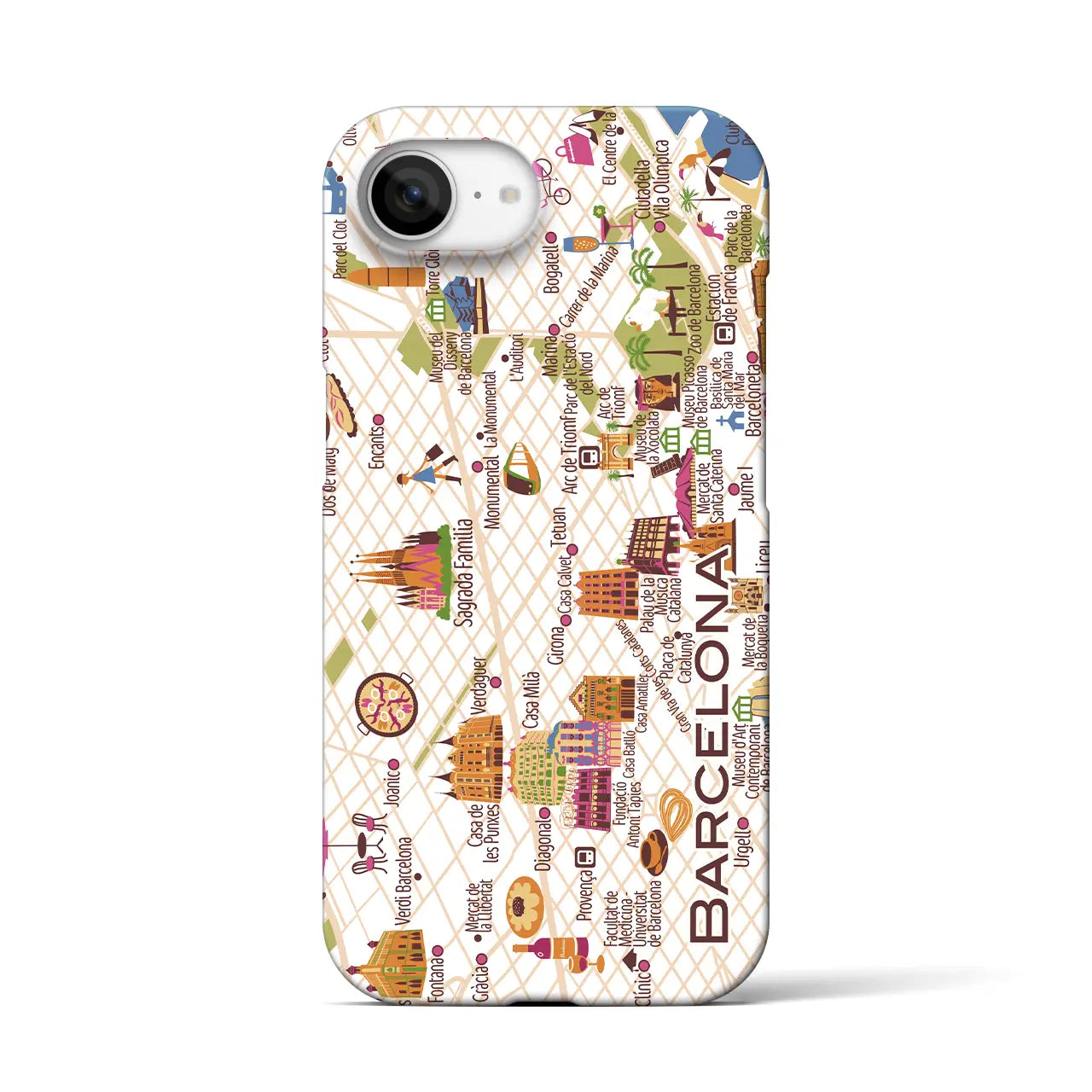 【バルセロナ】イラストマップiPhoneケース(バックカバータイプ)