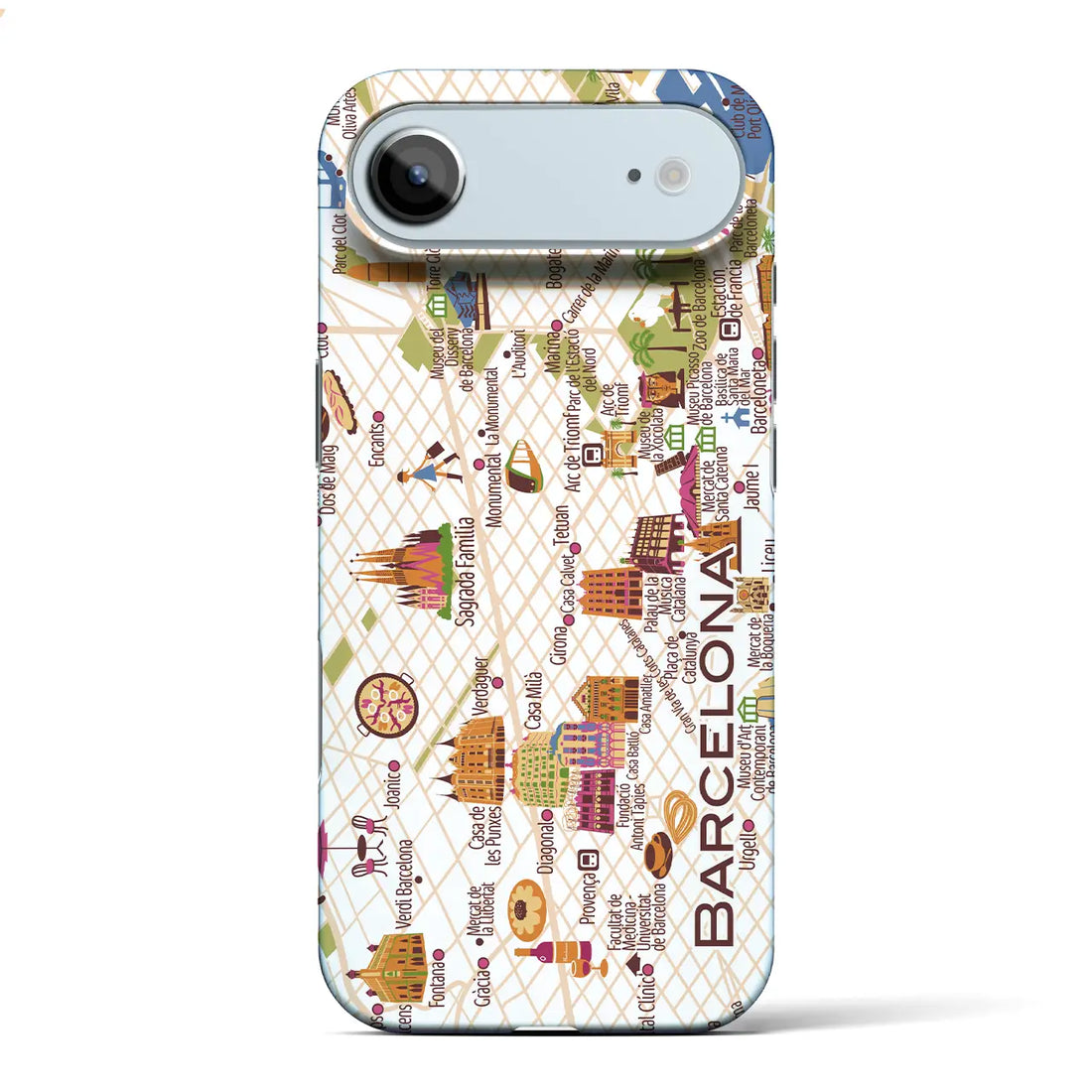 【バルセロナ(イラスト)】イラストマップiPhoneケース(バックカバータイプ)ダーク・iPhone 17 Pro Max 用