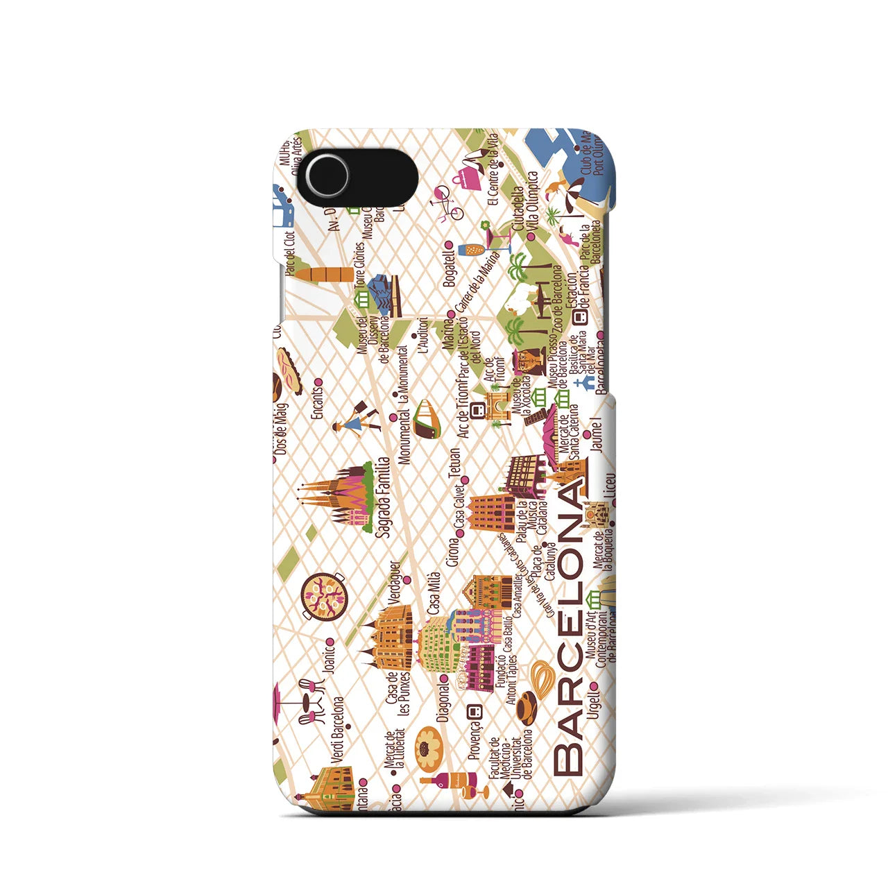 【バルセロナ】イラストマップiPhoneケース(バックカバータイプ)
