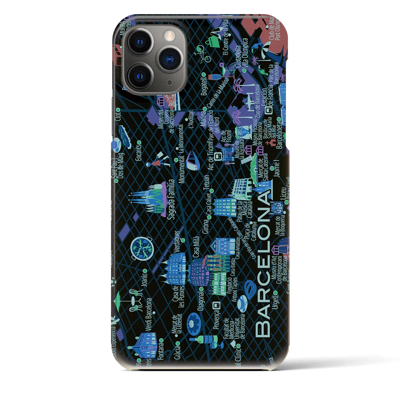 【バルセロナ】イラストマップiPhoneケース(バックカバータイプ)