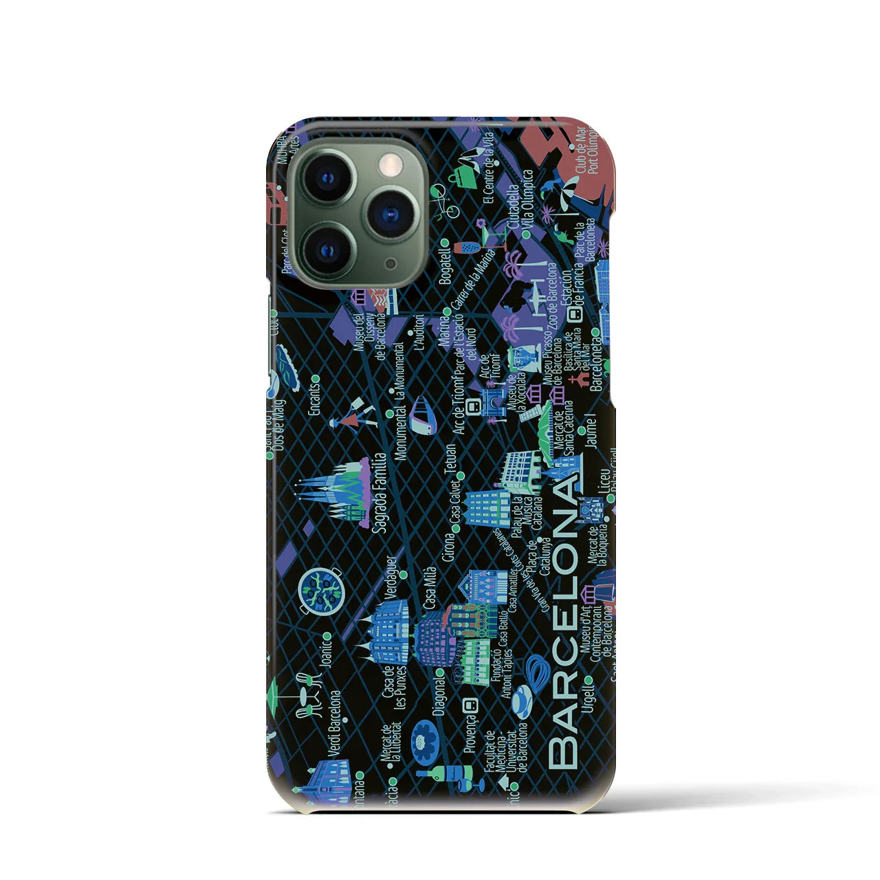 【バルセロナ】イラストマップiPhoneケース(バックカバータイプ)