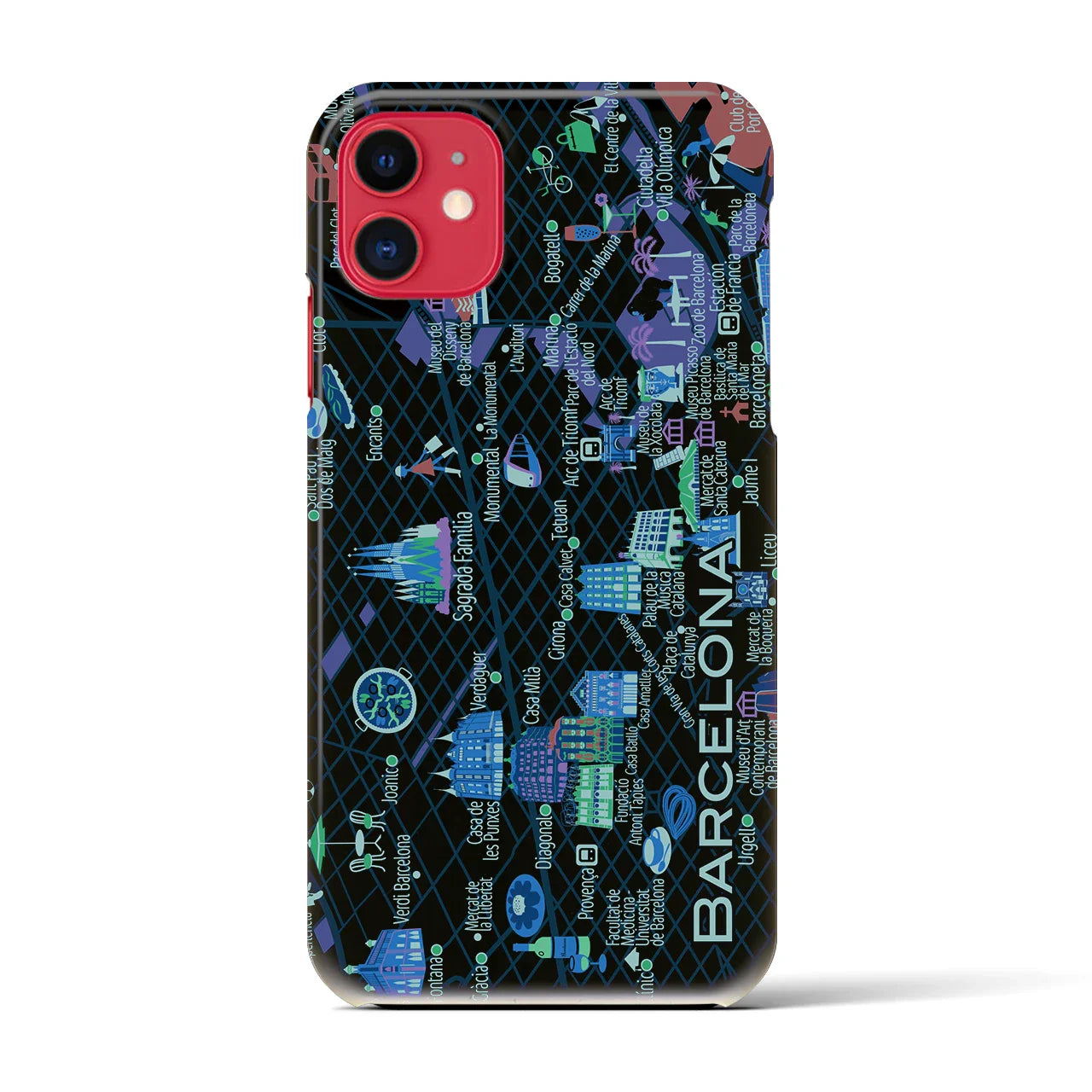 【バルセロナ】イラストマップiPhoneケース(バックカバータイプ)