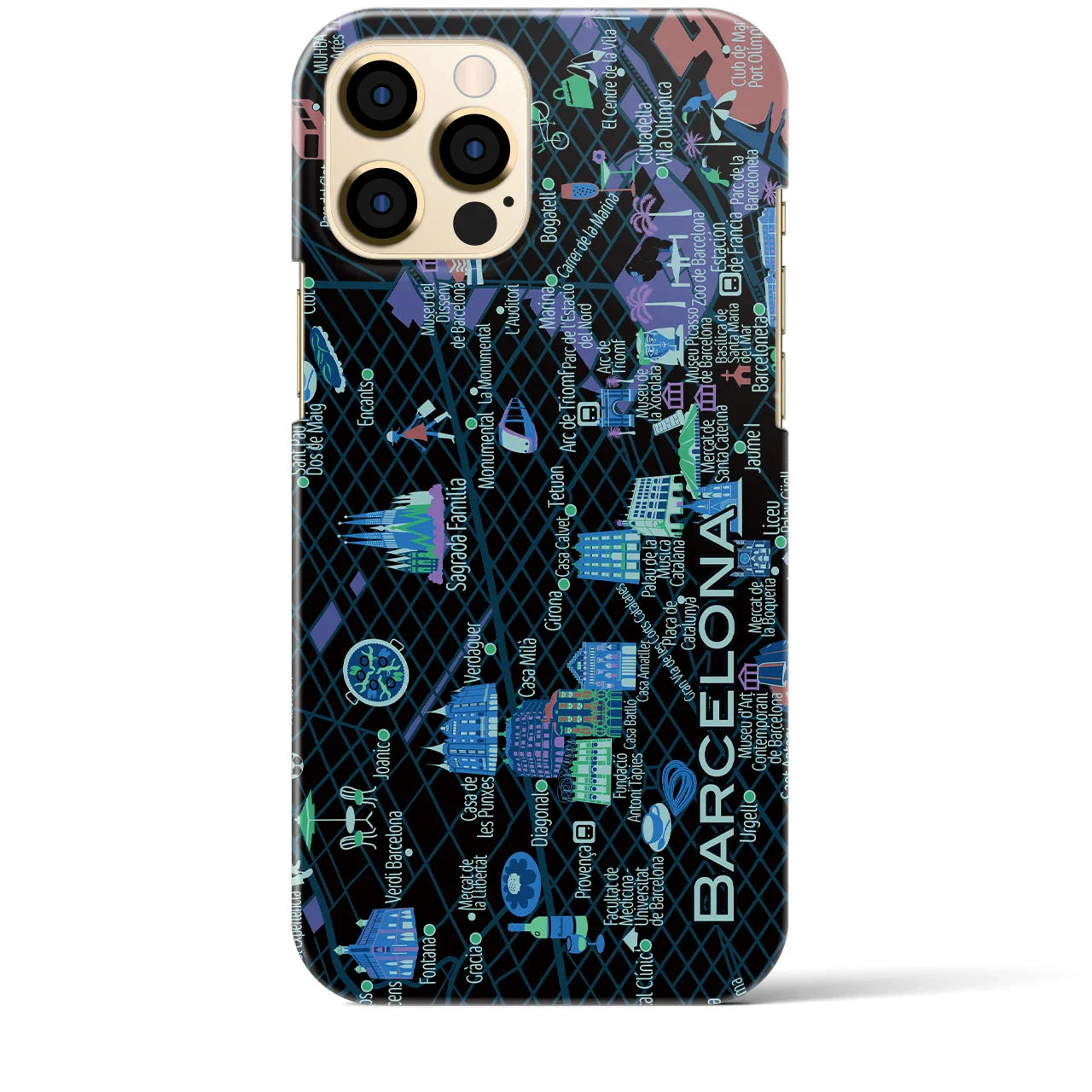 【バルセロナ】イラストマップiPhoneケース(バックカバータイプ)