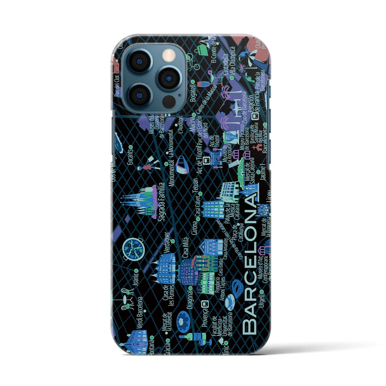 【バルセロナ】イラストマップiPhoneケース(バックカバータイプ)