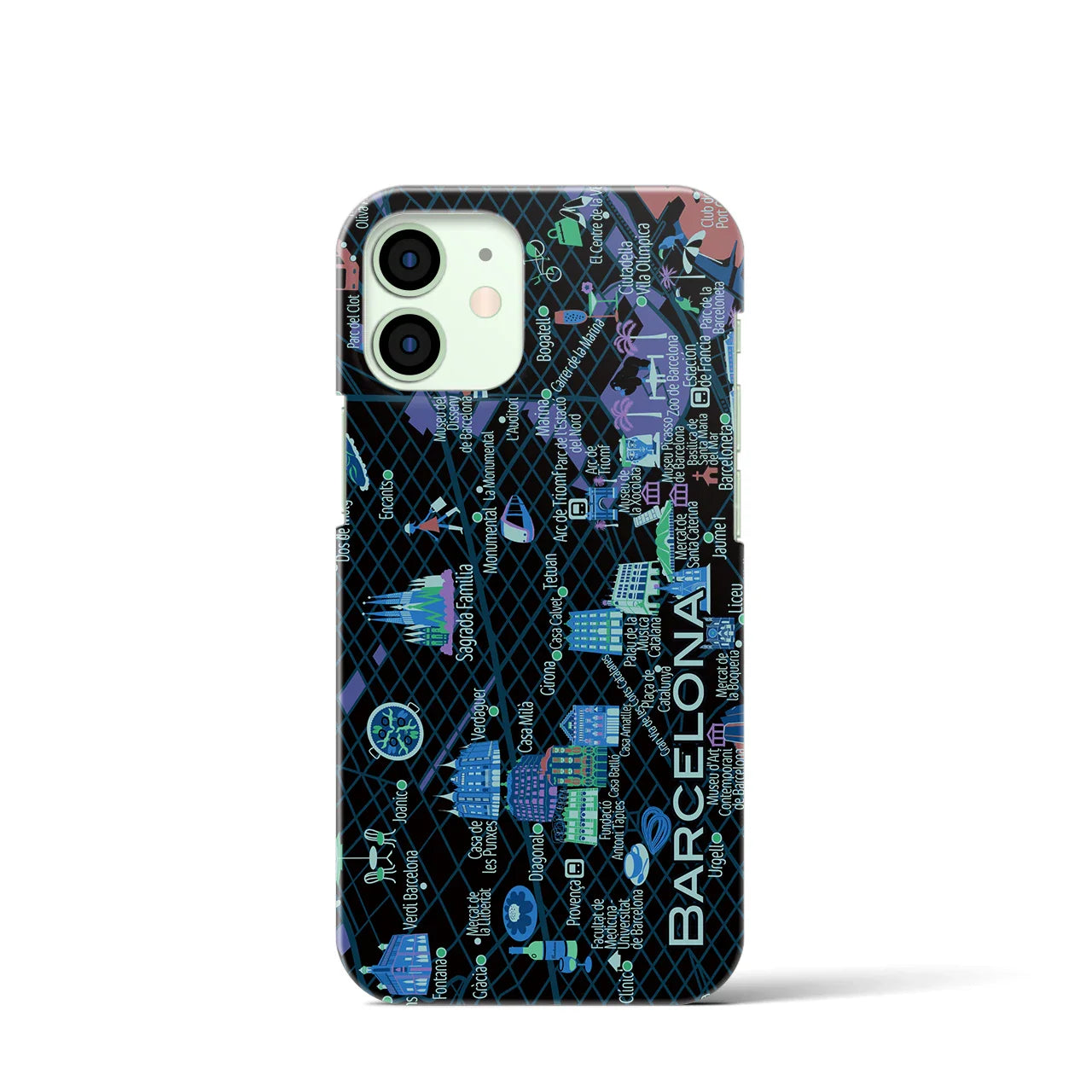 【バルセロナ】イラストマップiPhoneケース(バックカバータイプ)