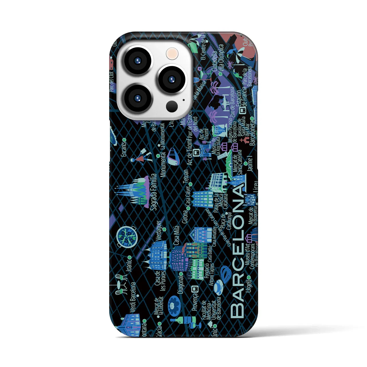 【バルセロナ】イラストマップiPhoneケース(バックカバータイプ)