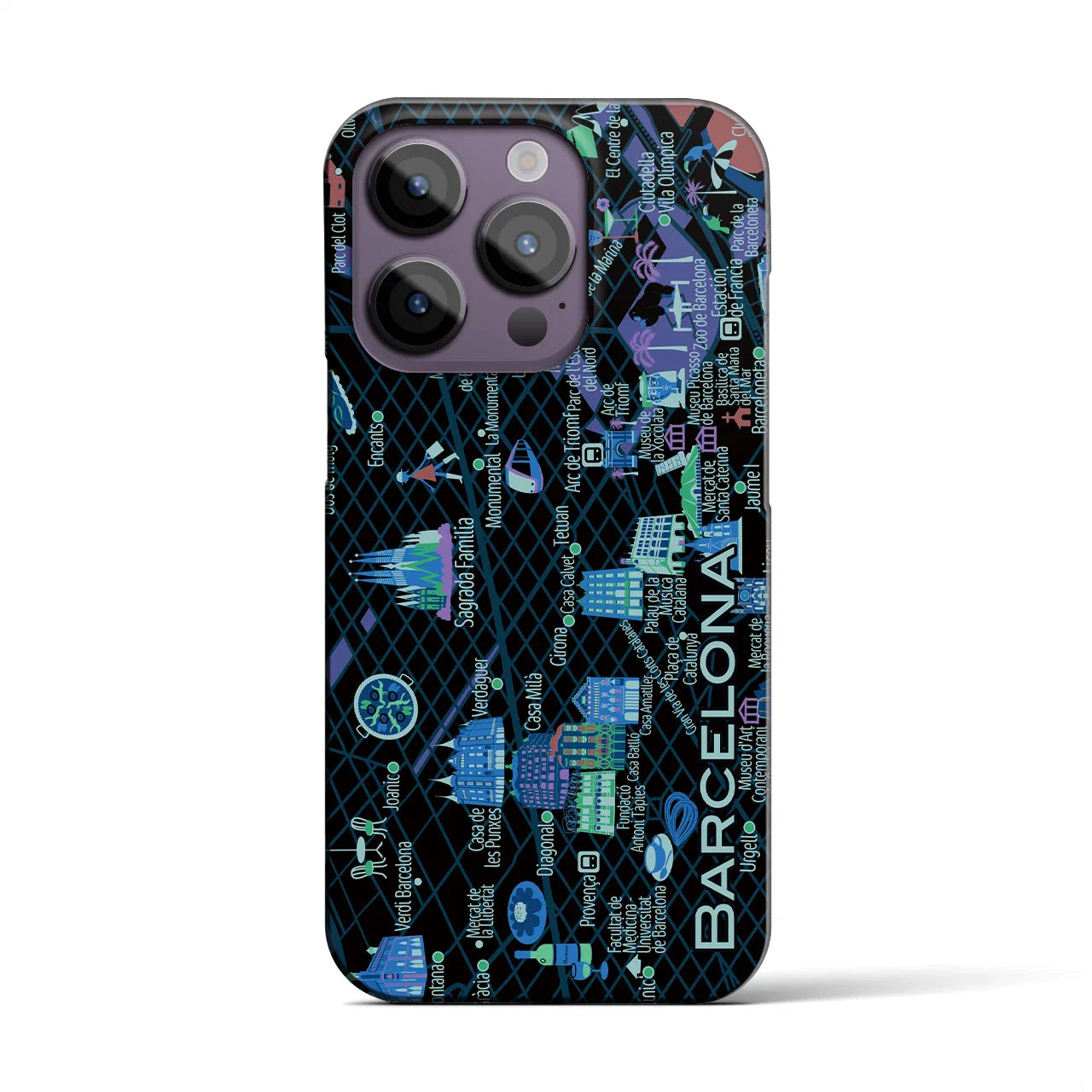 【バルセロナ】イラストマップiPhoneケース(バックカバータイプ)