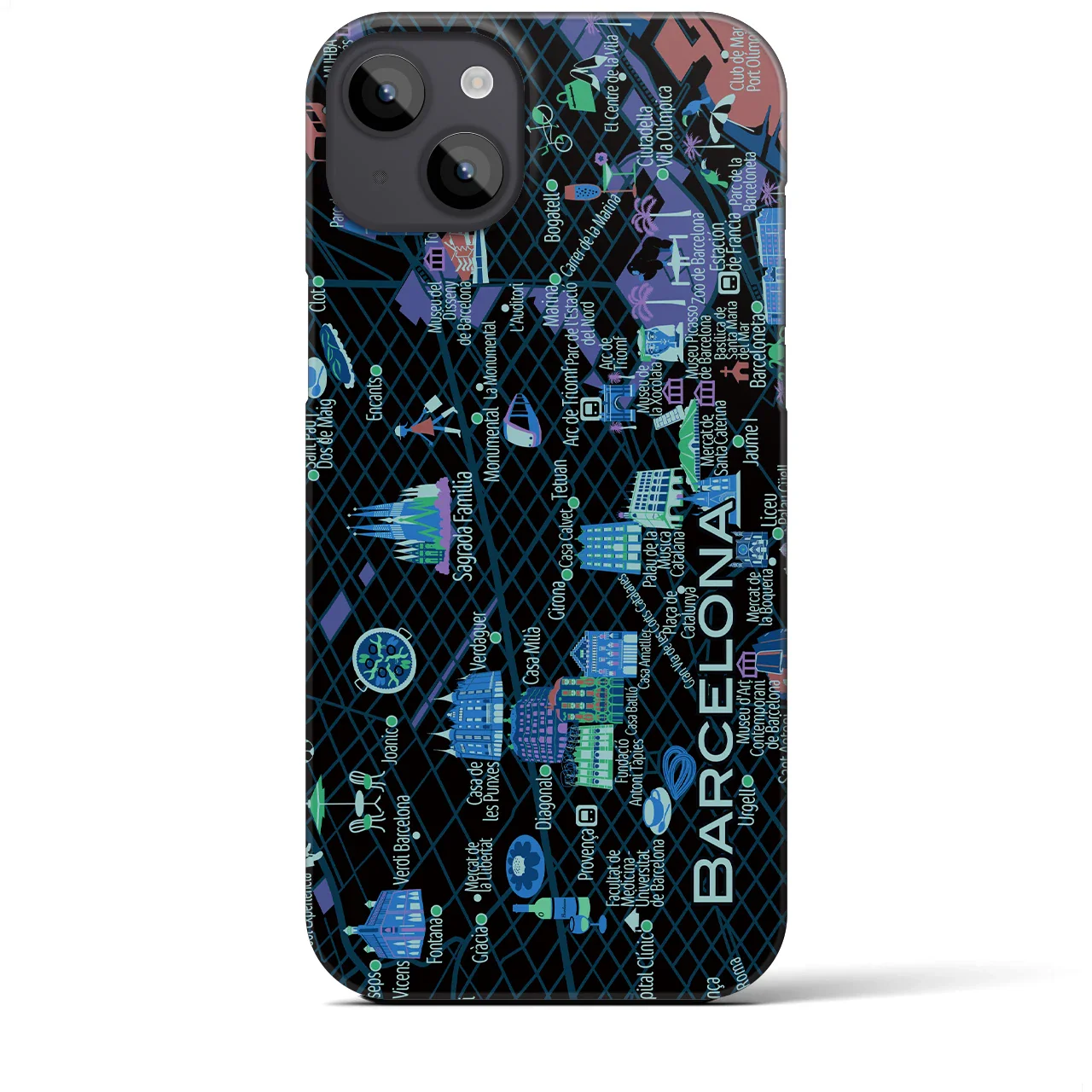 【バルセロナ】イラストマップiPhoneケース(バックカバータイプ)