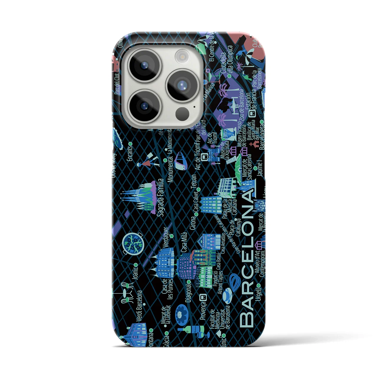 【バルセロナ】イラストマップiPhoneケース(バックカバータイプ)