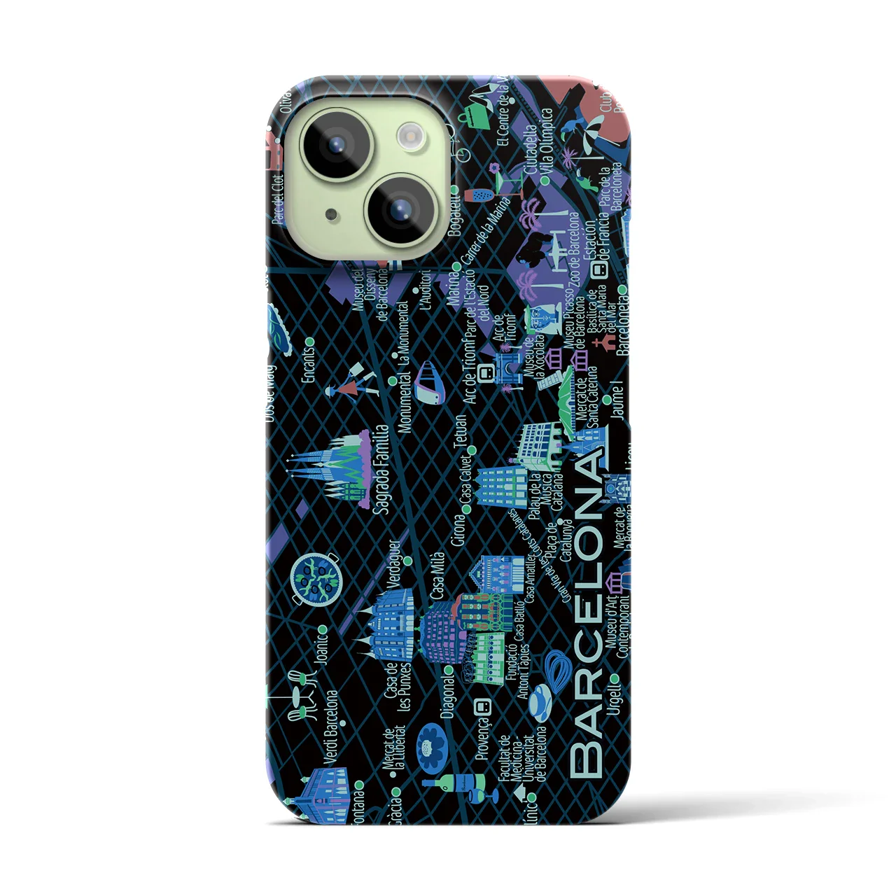 【バルセロナ】イラストマップiPhoneケース(バックカバータイプ)