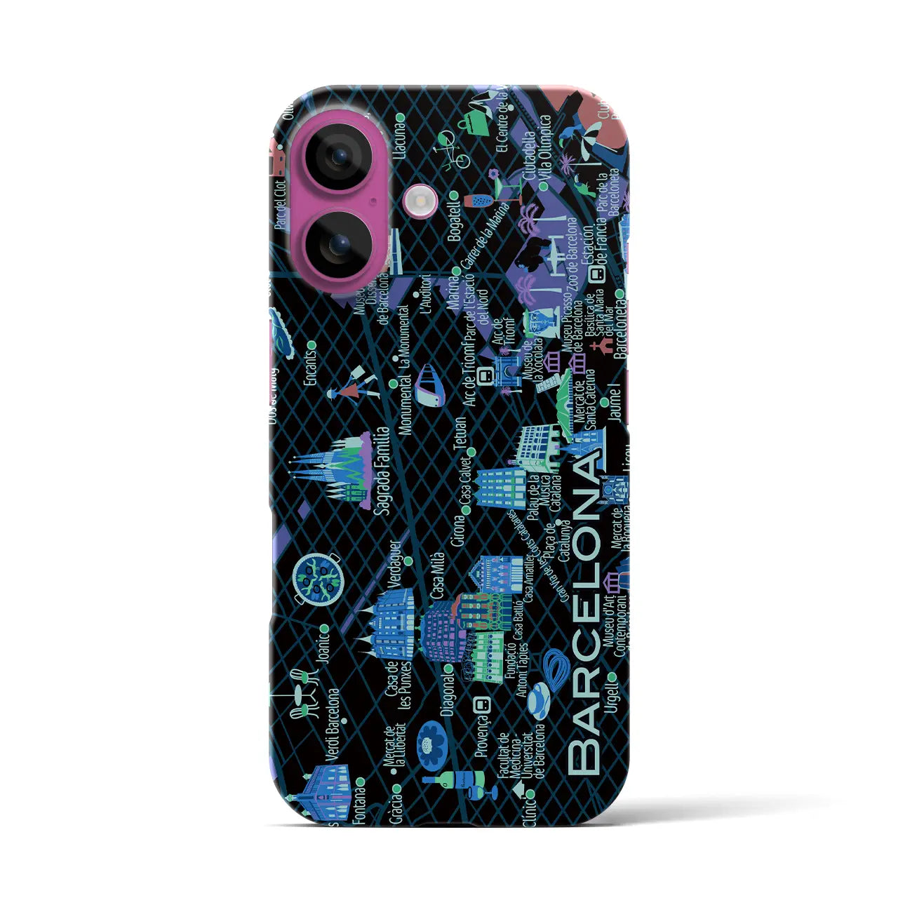 【バルセロナ】イラストマップiPhoneケース(バックカバータイプ)