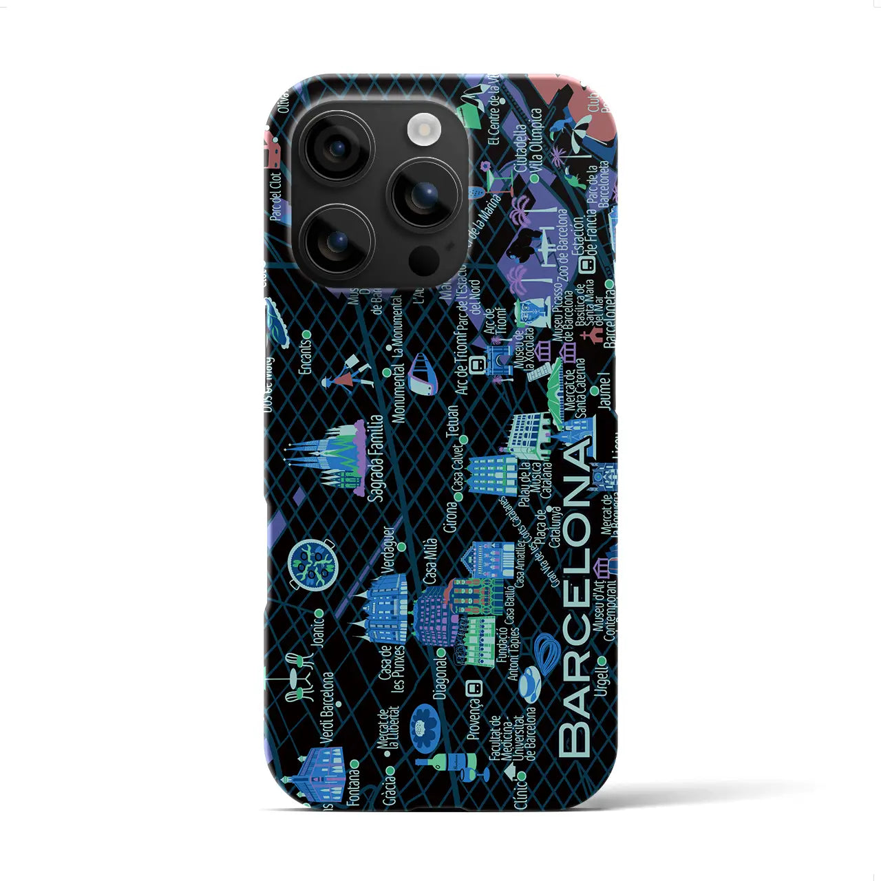 【バルセロナ】イラストマップiPhoneケース(バックカバータイプ)