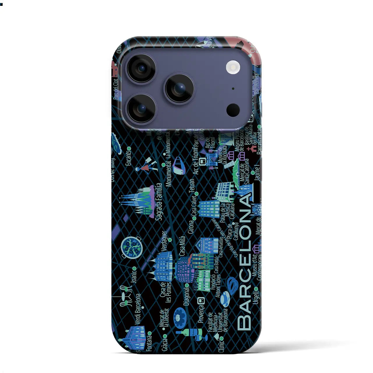 【バルセロナ】イラストマップiPhoneケース(バックカバータイプ)