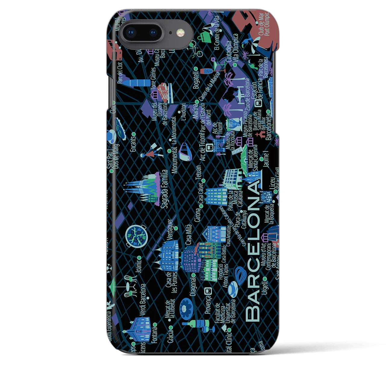 【バルセロナ】イラストマップiPhoneケース(バックカバータイプ)