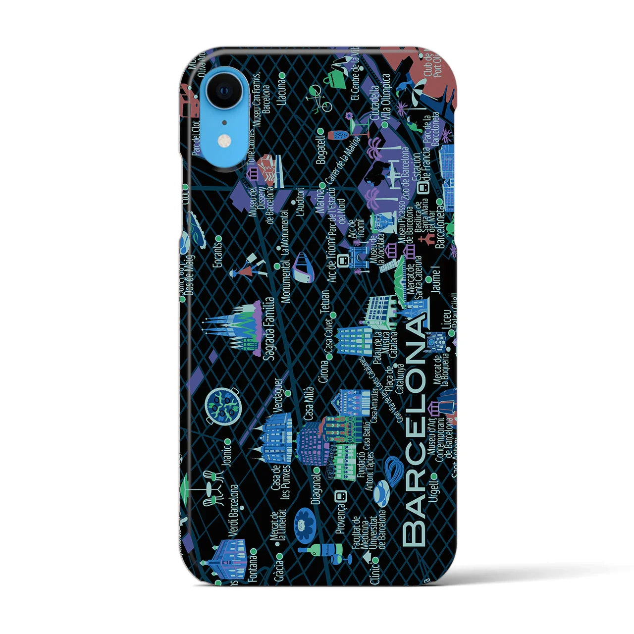 【バルセロナ】イラストマップiPhoneケース(バックカバータイプ)
