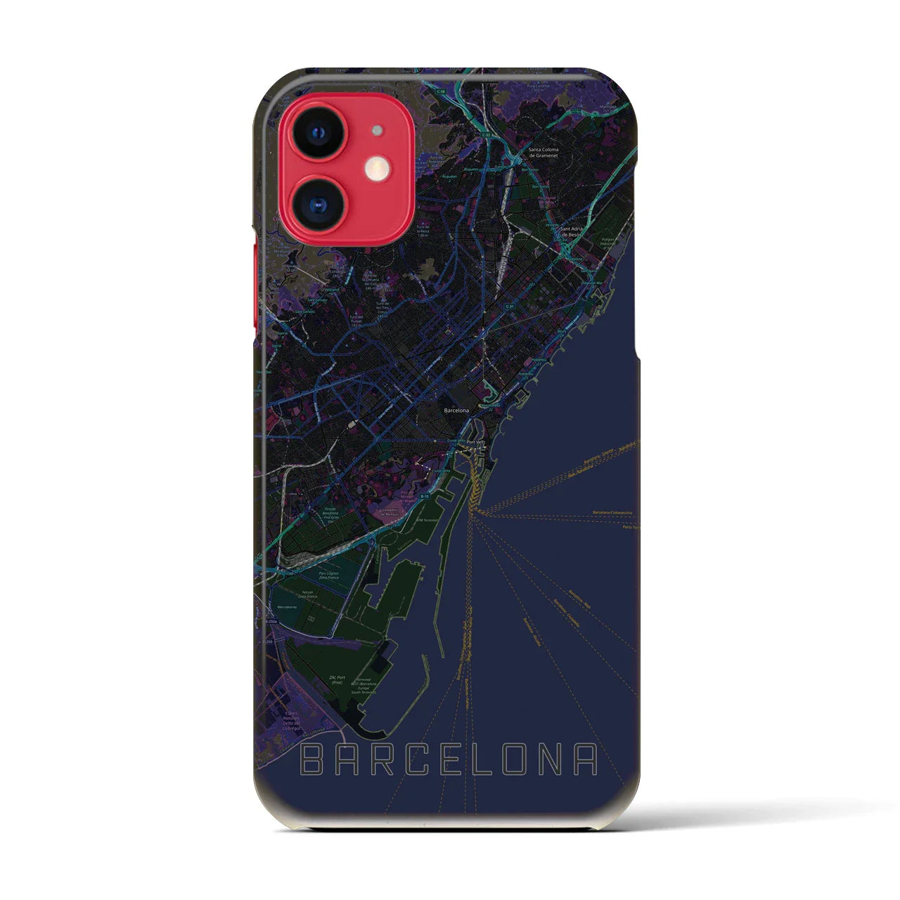 【バルセロナ(スペイン)】地図柄iPhoneケース(バックカバータイプ)