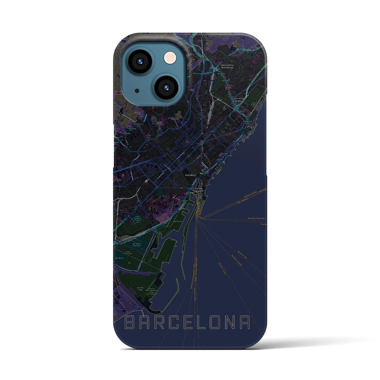 【バルセロナ(スペイン)】地図柄iPhoneケース(バックカバータイプ)