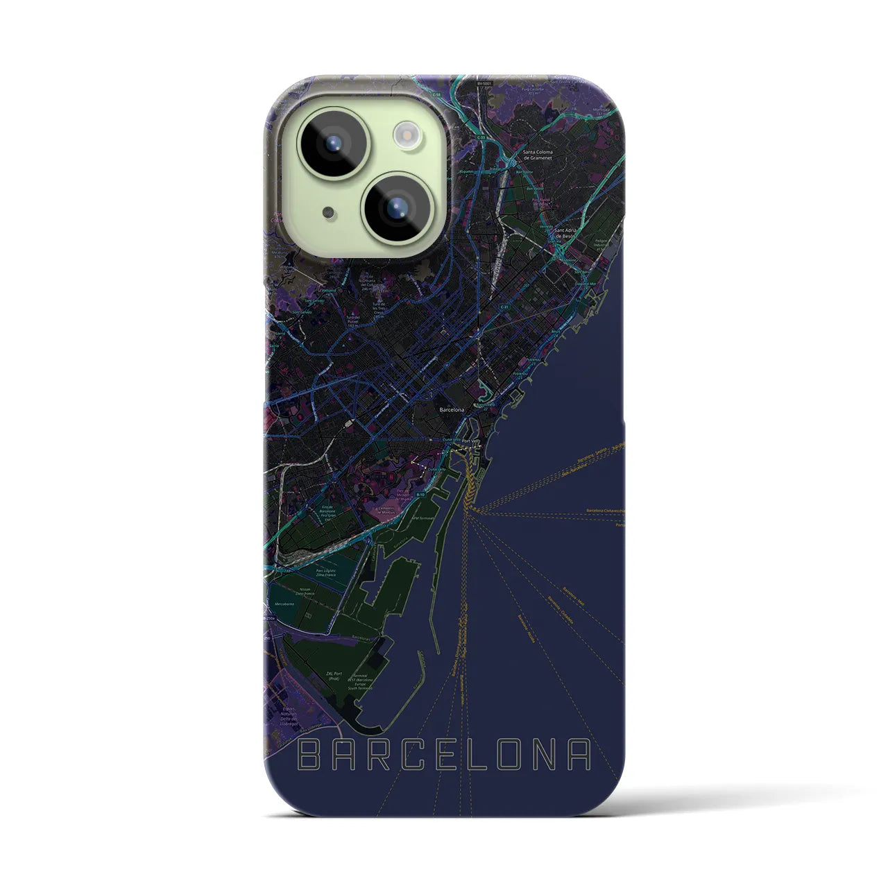 【バルセロナ(スペイン)】地図柄iPhoneケース(バックカバータイプ)