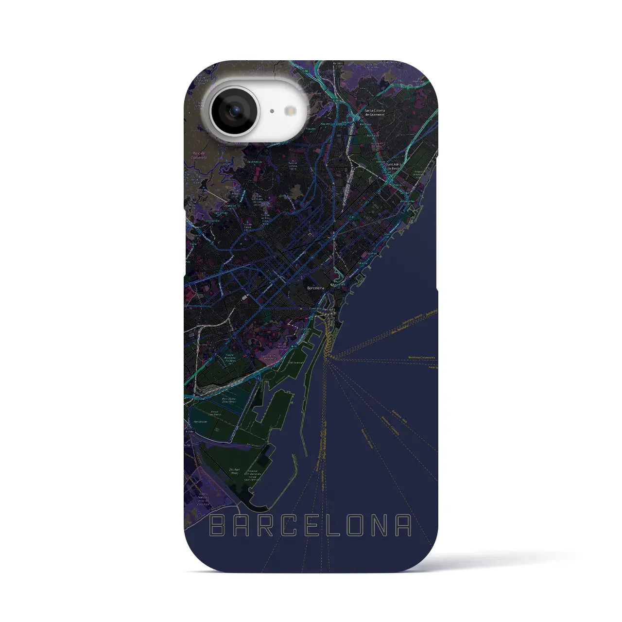 【バルセロナ(スペイン)】地図柄iPhoneケース(バックカバータイプ)