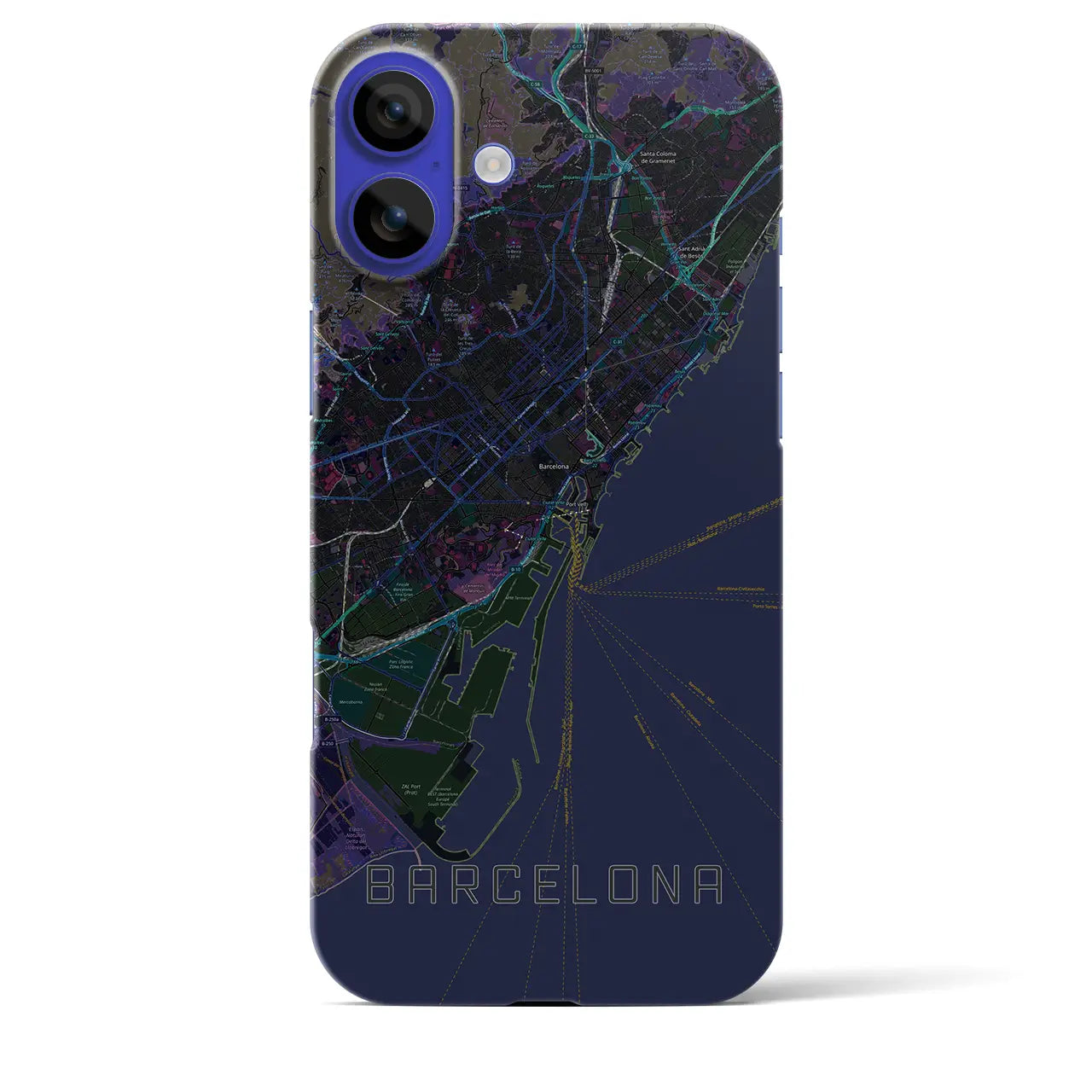 【バルセロナ(スペイン)】地図柄iPhoneケース(バックカバータイプ)