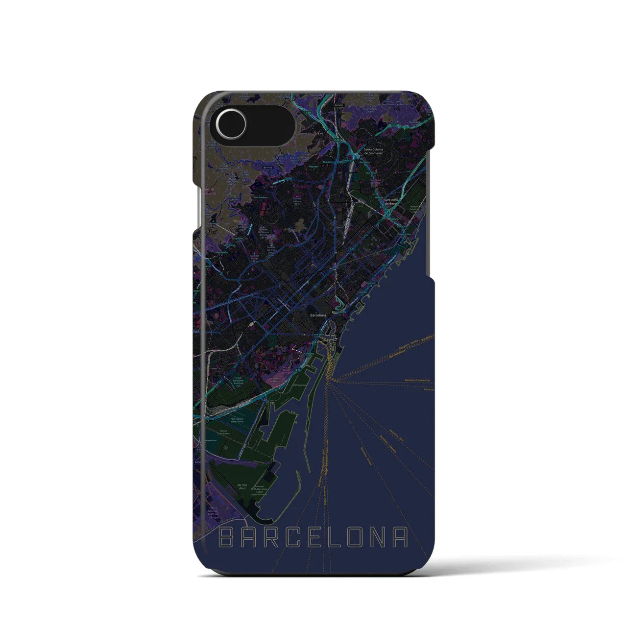 【バルセロナ(スペイン)】地図柄iPhoneケース(バックカバータイプ)