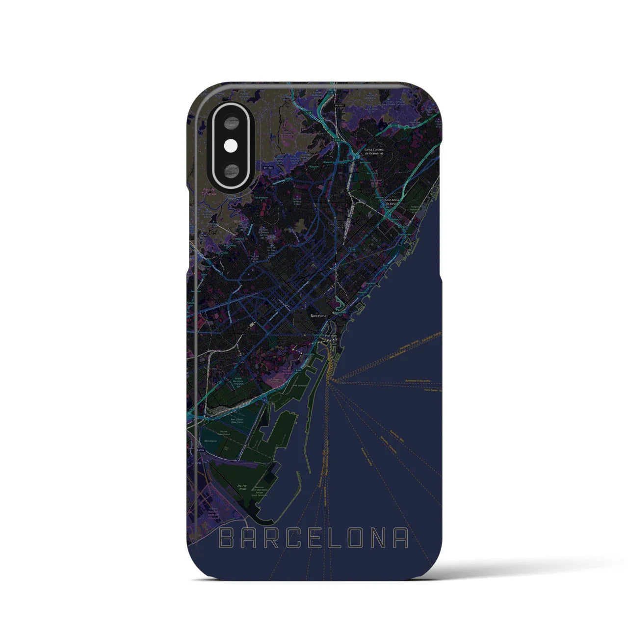 【バルセロナ(スペイン)】地図柄iPhoneケース(バックカバータイプ)