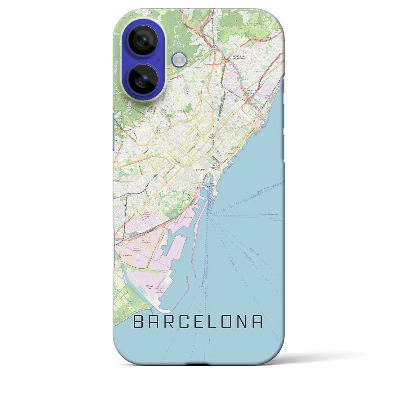 【バルセロナ(スペイン)】地図柄iPhoneケース(バックカバータイプ)ブラック・iPhone 16 Pro Max 用