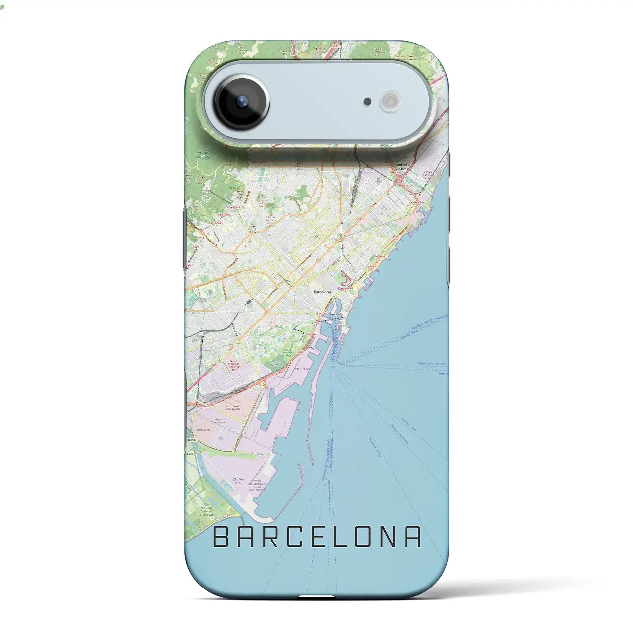 【バルセロナ(スペイン)】地図柄iPhoneケース(バックカバータイプ)ブラック・iPhone 17 Pro Max 用