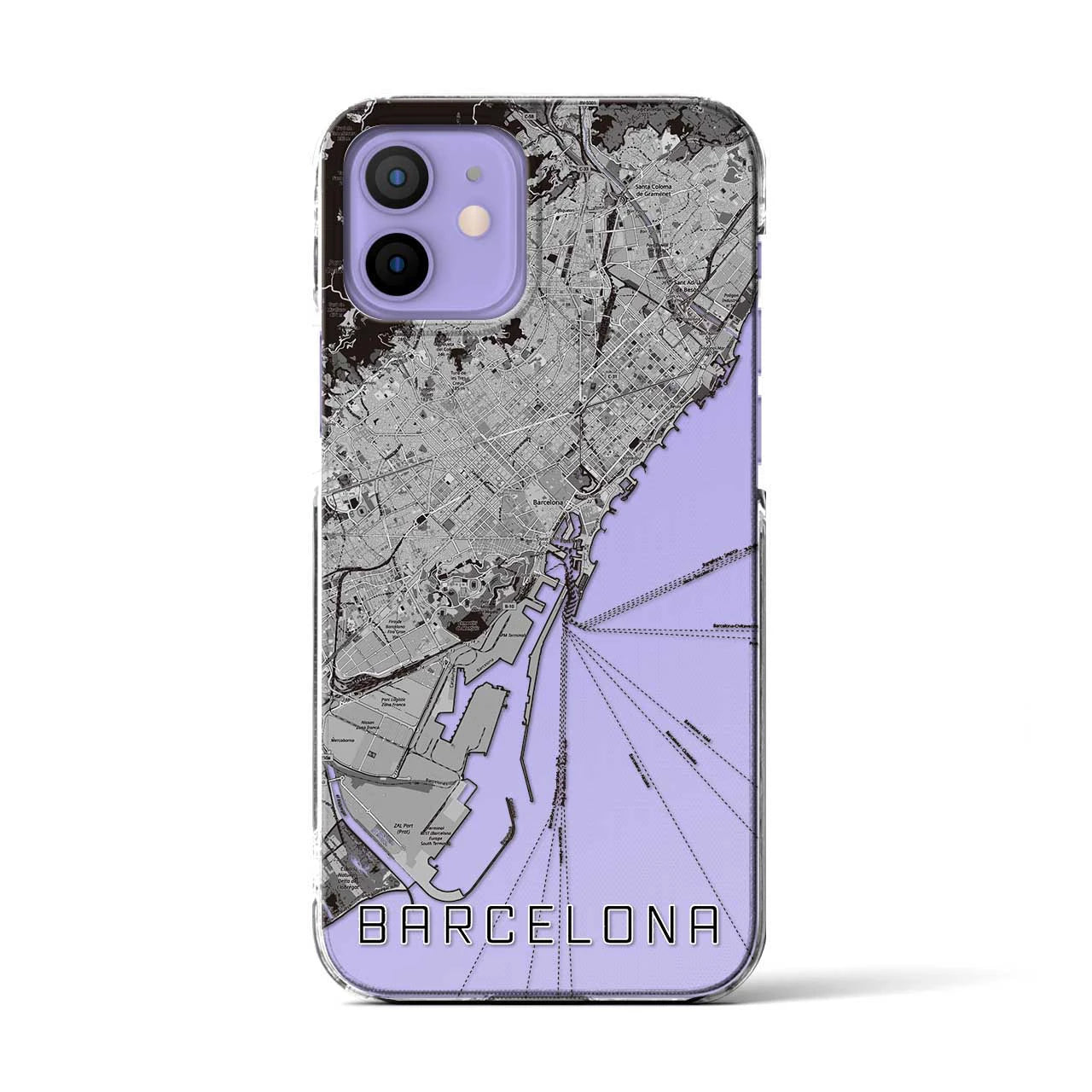 【バルセロナ(スペイン)】地図柄iPhoneケース(クリアタイプ)