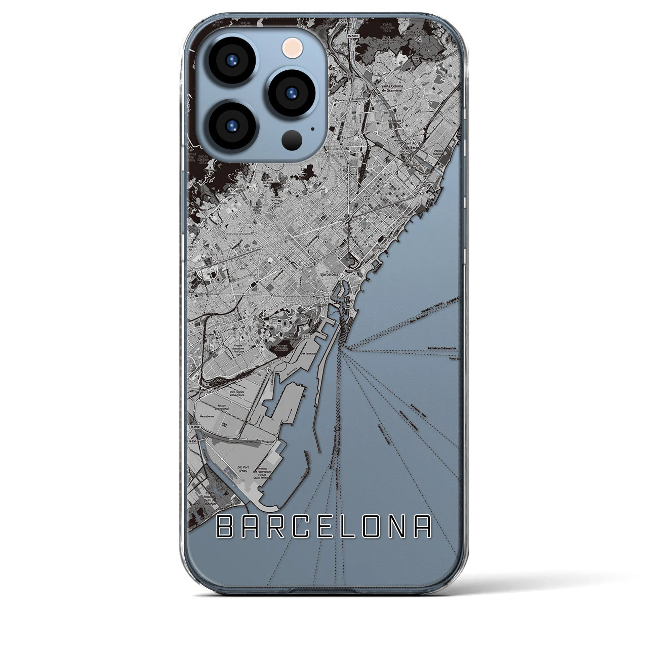 【バルセロナ(スペイン)】地図柄iPhoneケース(クリアタイプ)