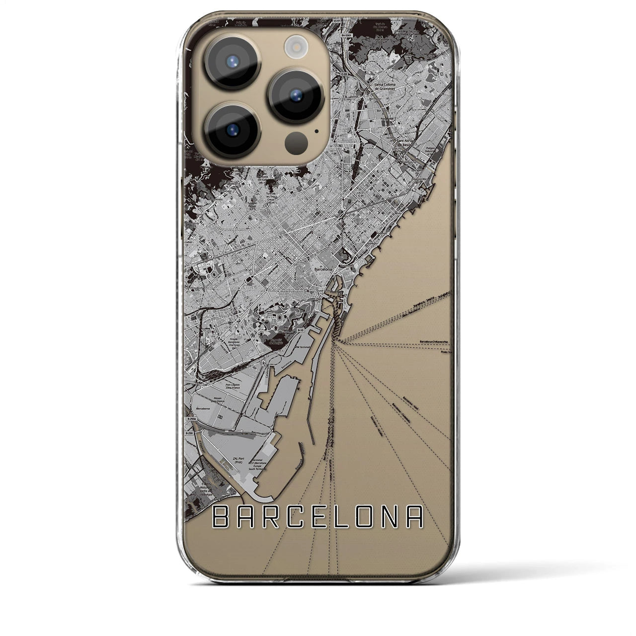 【バルセロナ(スペイン)】地図柄iPhoneケース(クリアタイプ)