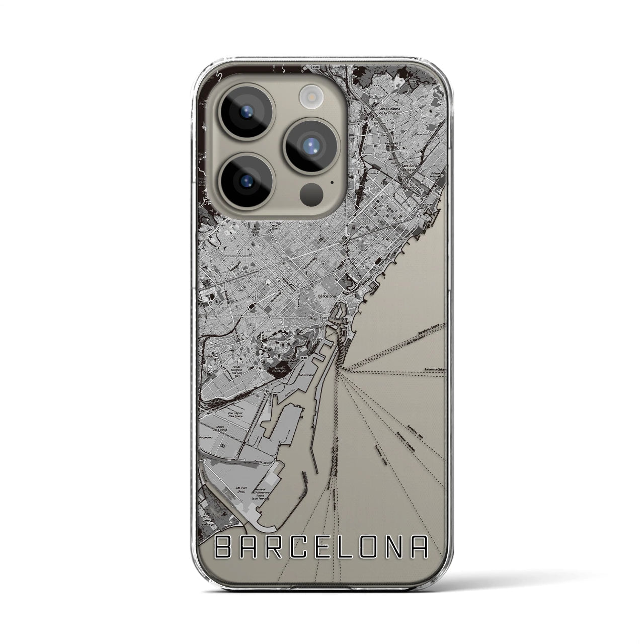 【バルセロナ(スペイン)】地図柄iPhoneケース(クリアタイプ)