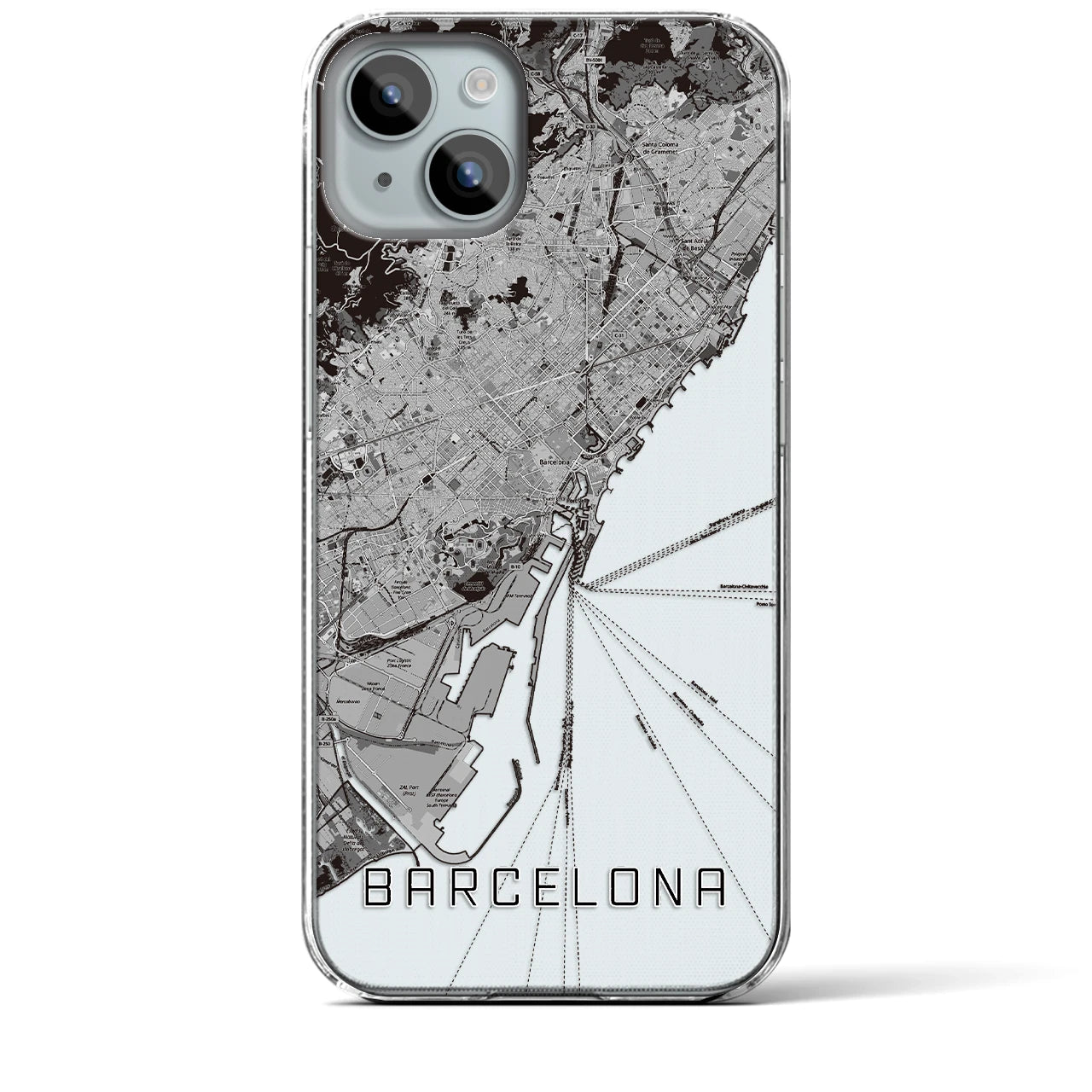 【バルセロナ(スペイン)】地図柄iPhoneケース(クリアタイプ)