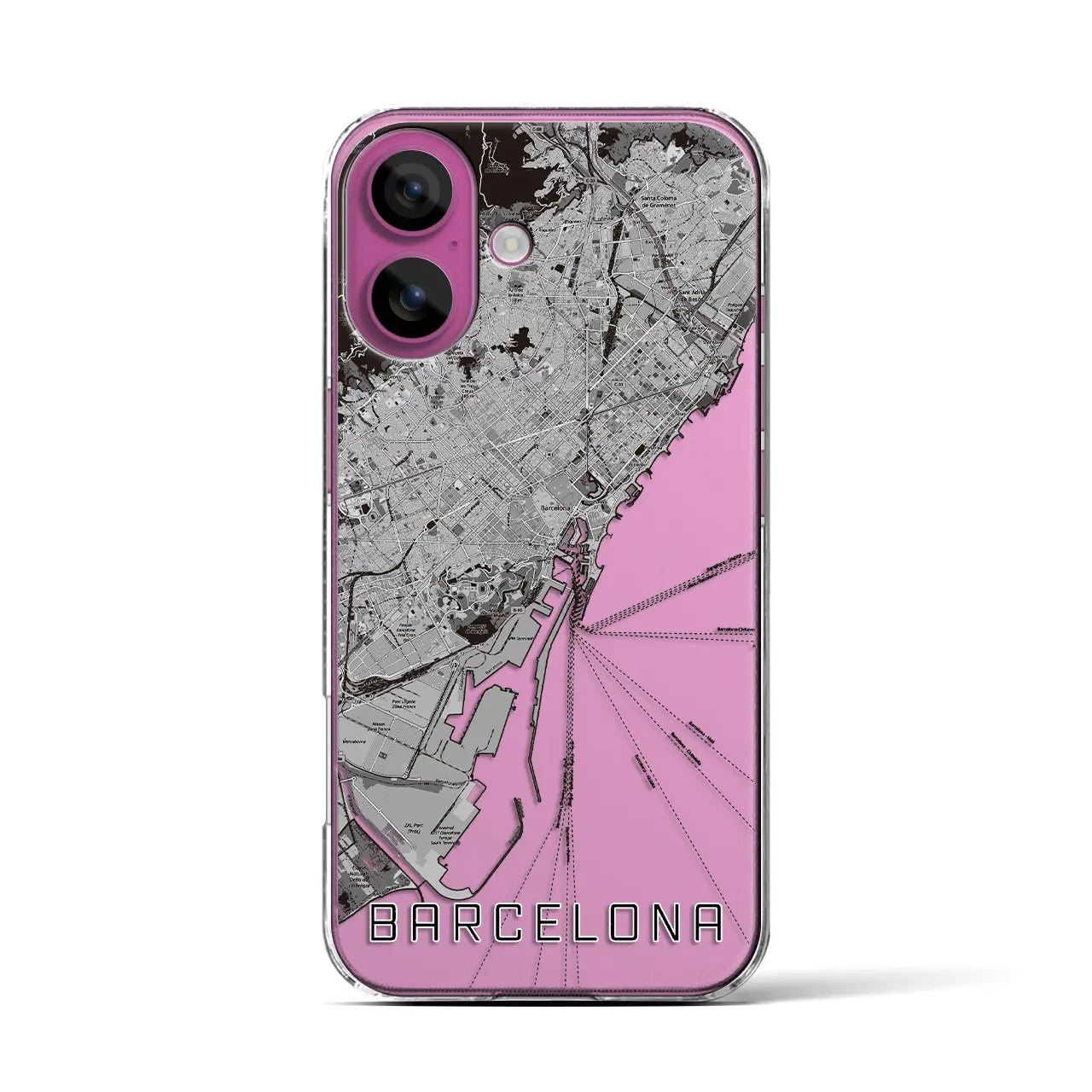 【バルセロナ(スペイン)】地図柄iPhoneケース(クリアタイプ)