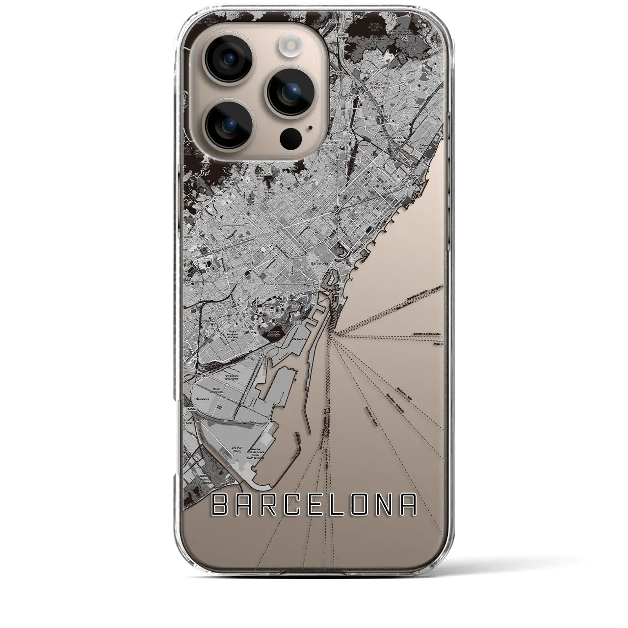【バルセロナ(スペイン)】地図柄iPhoneケース(クリアタイプ)