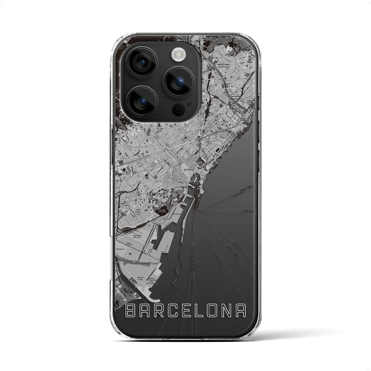 【バルセロナ(スペイン)】地図柄iPhoneケース(クリアタイプ)