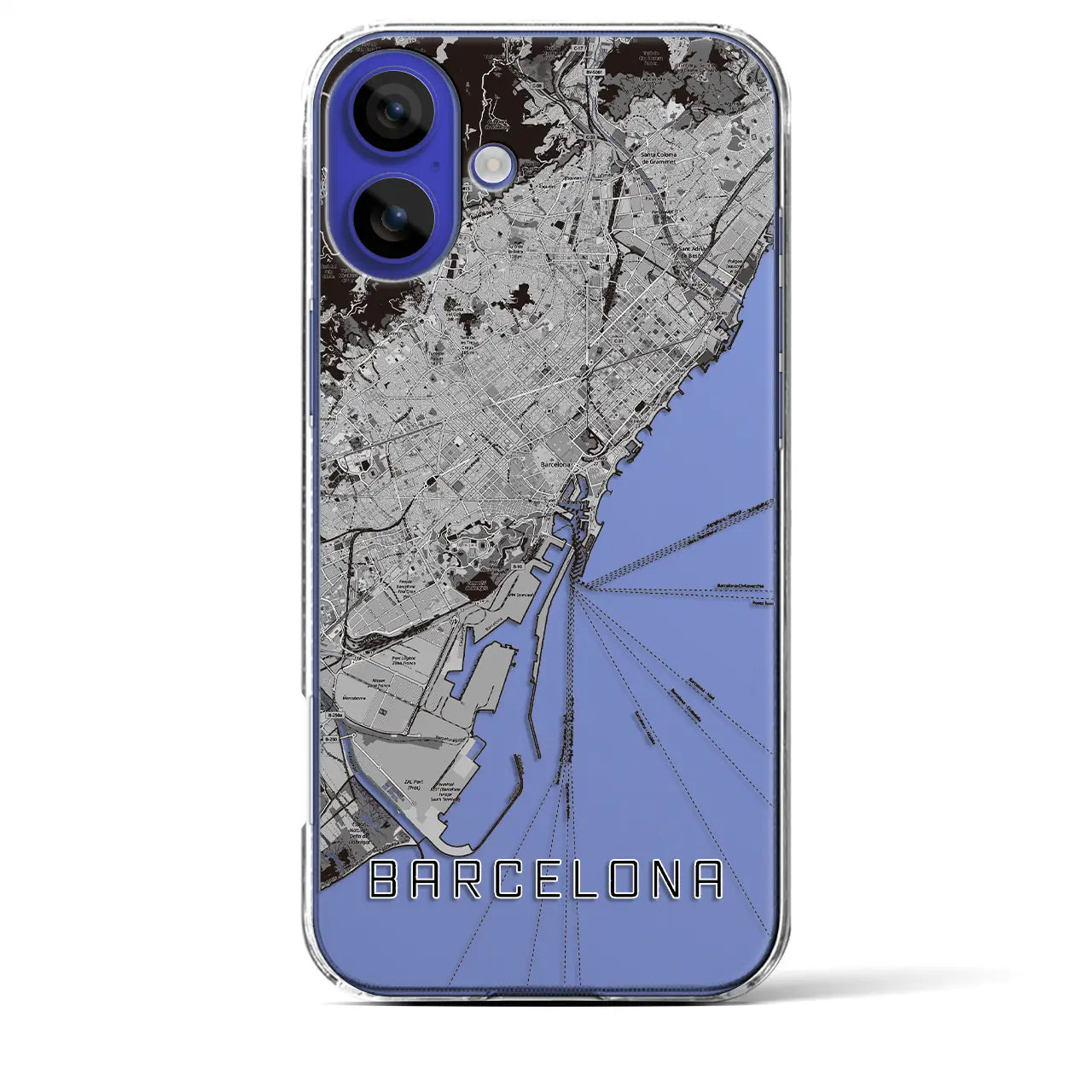 【バルセロナ(スペイン)】地図柄iPhoneケース(クリアタイプ)