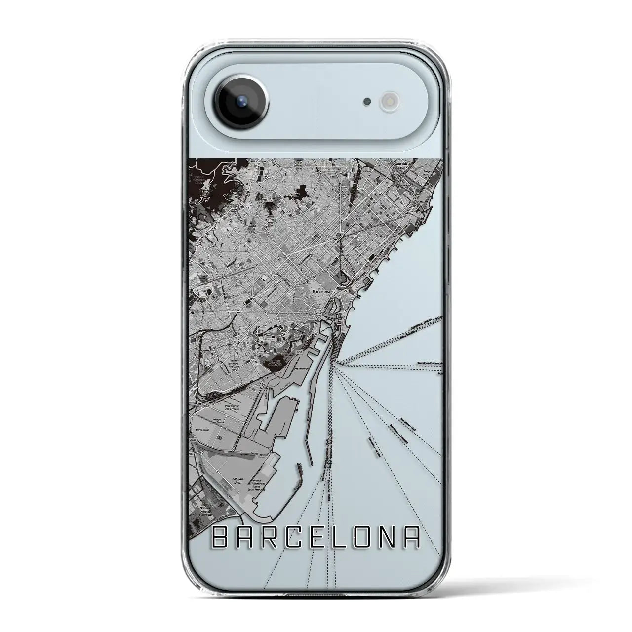 【バルセロナ(スペイン)】地図柄iPhoneケース(クリアタイプ)