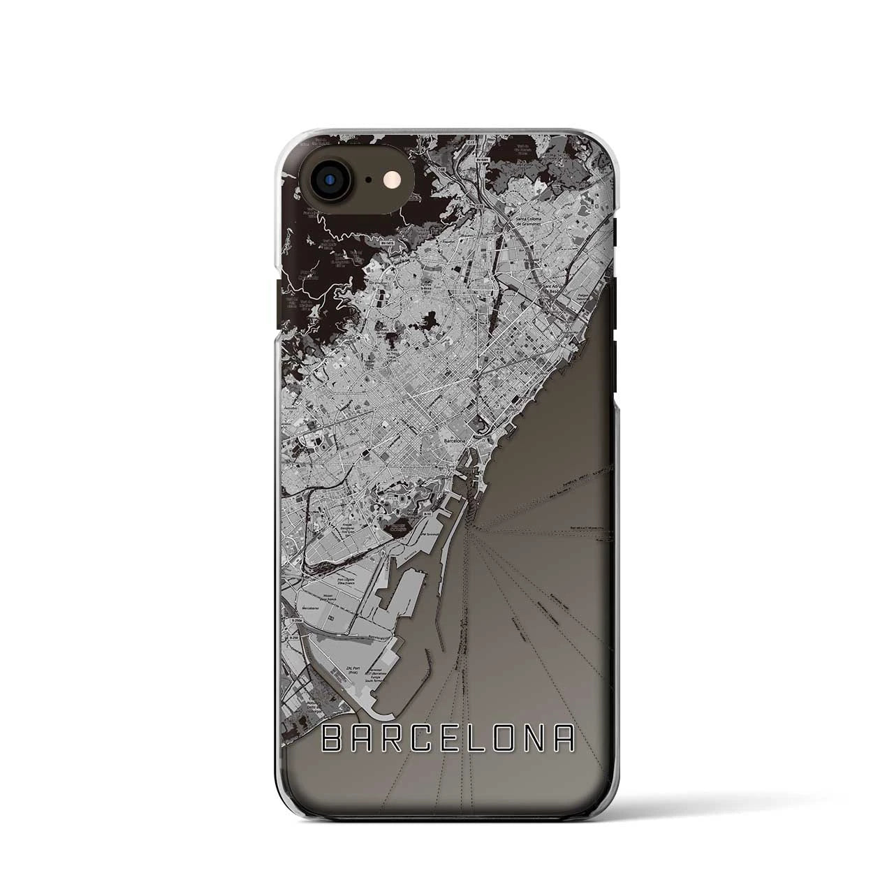 【バルセロナ(スペイン)】地図柄iPhoneケース(クリアタイプ)