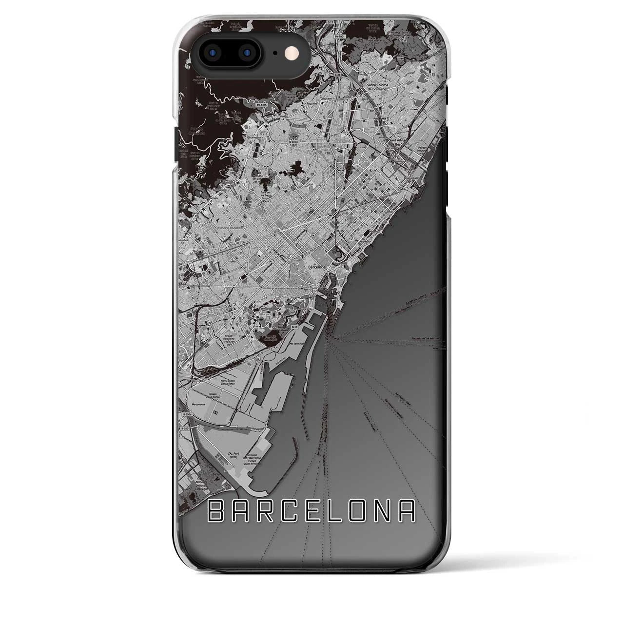 【バルセロナ(スペイン)】地図柄iPhoneケース(クリアタイプ)