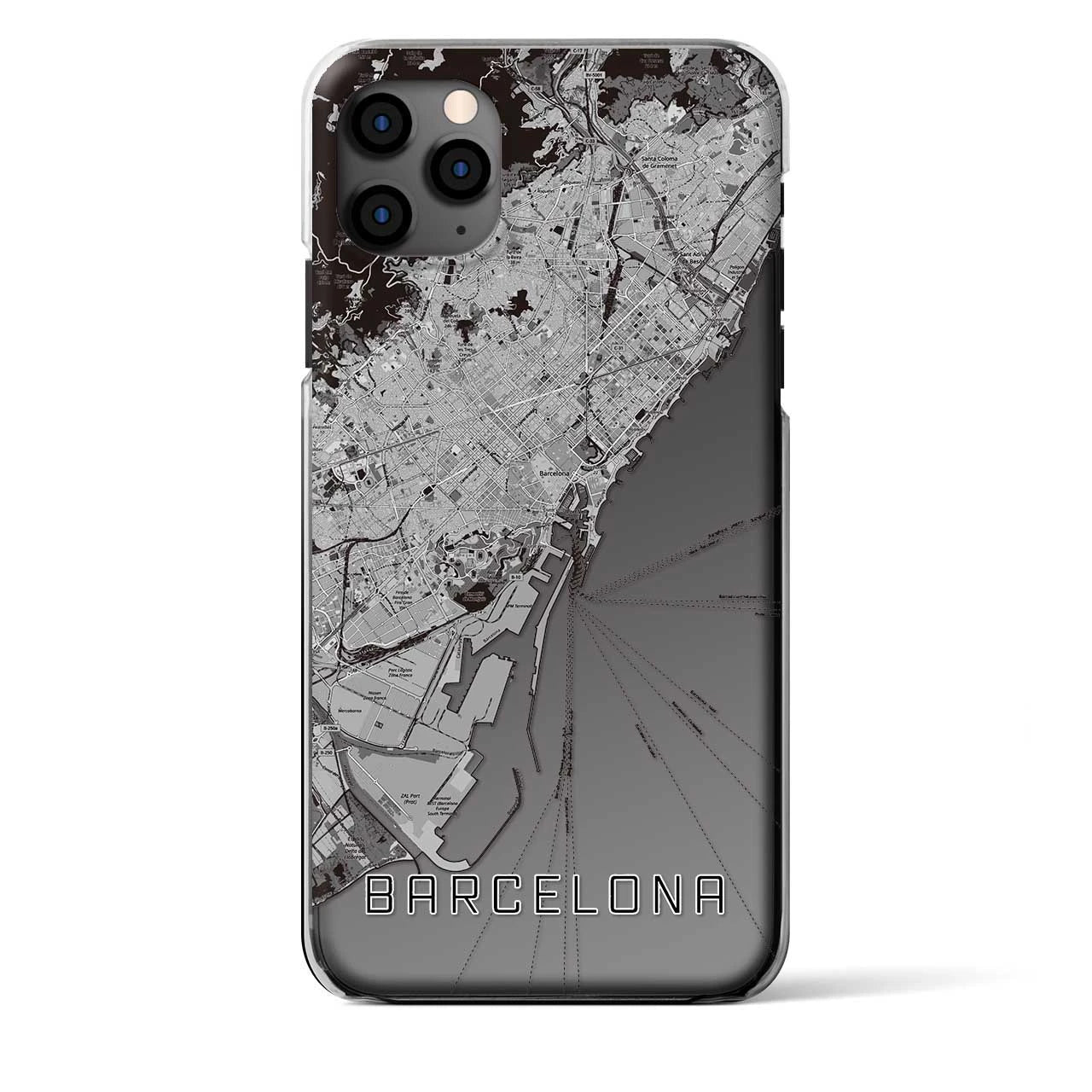 【バルセロナ(スペイン)】地図柄iPhoneケース(クリアタイプ)