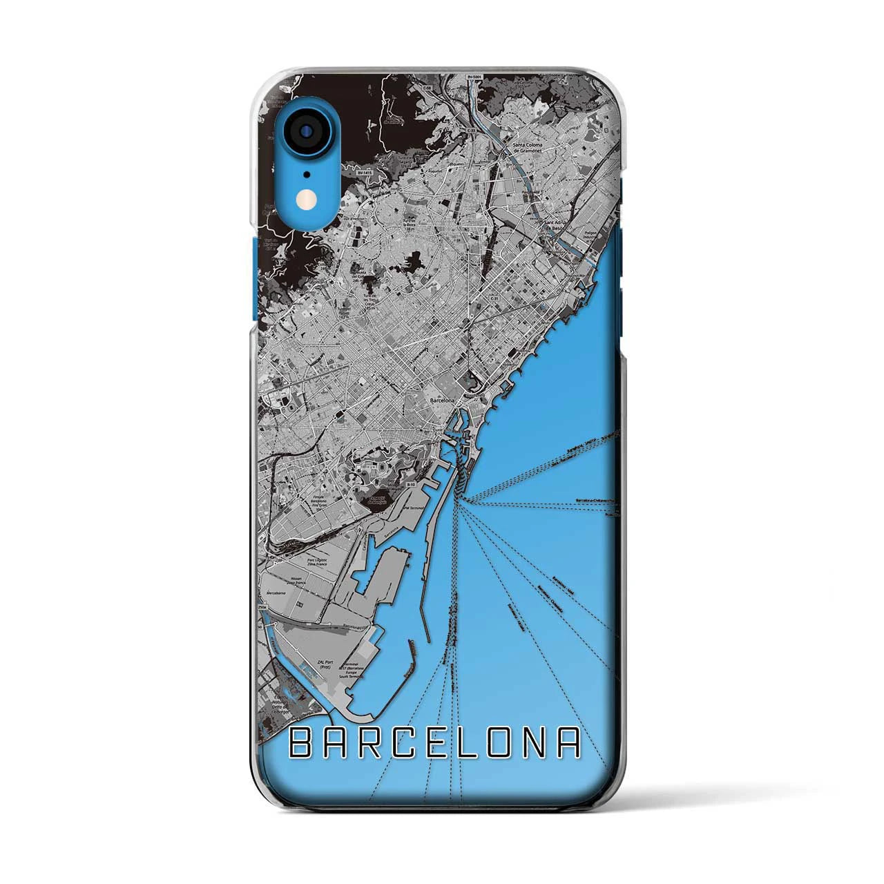 【バルセロナ(スペイン)】地図柄iPhoneケース(クリアタイプ)