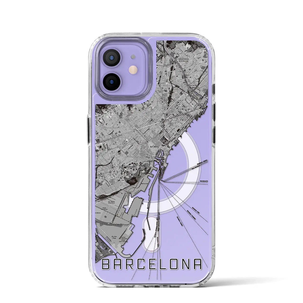 【バルセロナ(スペイン)】地図柄iPhoneケース(MagSafeタイプ)