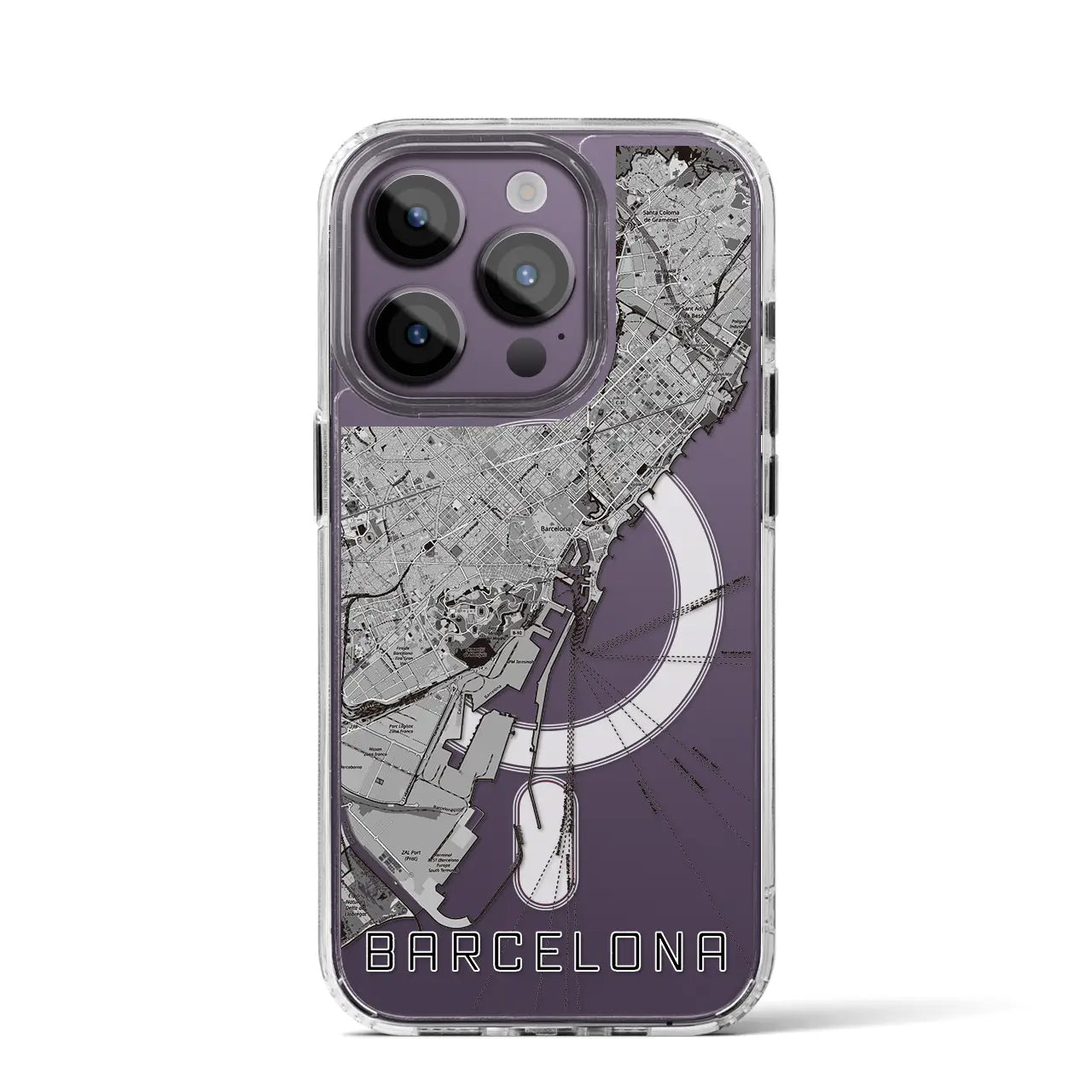 【バルセロナ(スペイン)】地図柄iPhoneケース(MagSafeタイプ)