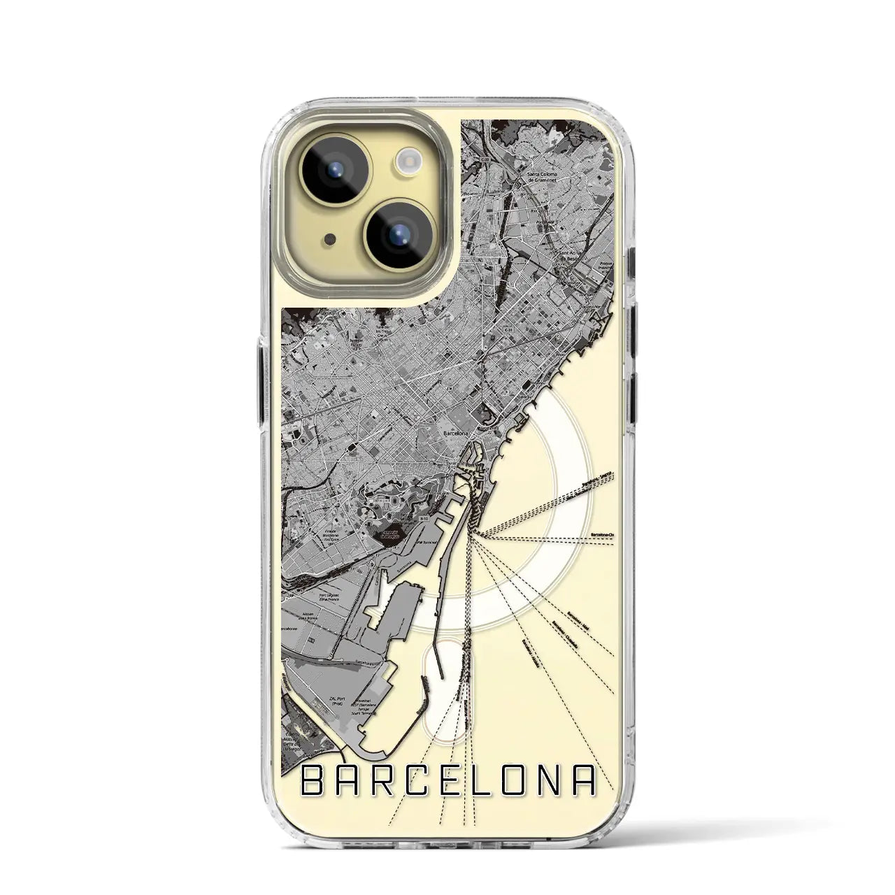 【バルセロナ(スペイン)】地図柄iPhoneケース(MagSafeタイプ)