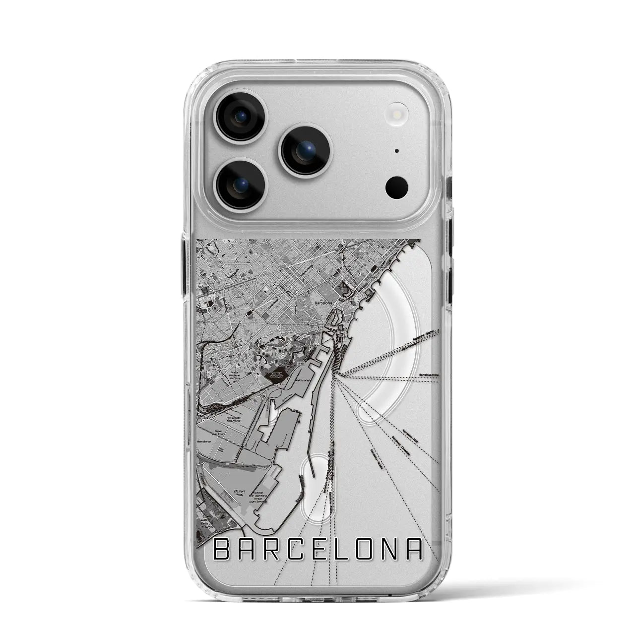 【バルセロナ(スペイン)】地図柄iPhoneケース(MagSafeタイプ)