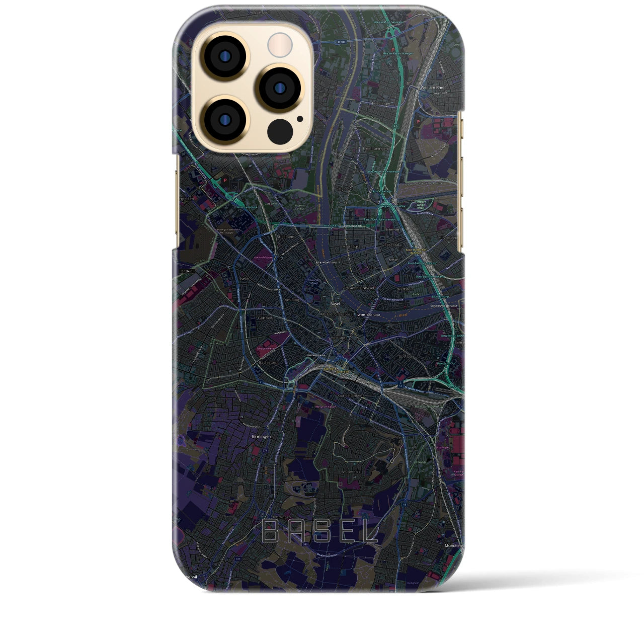 【バーゼル(スイス)】地図柄iPhoneケース(バックカバータイプ)